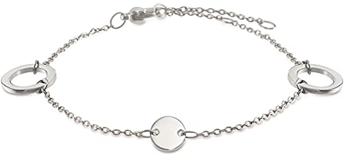 Boccia Damen Armband aus Titan in der Farbe Silber, antiallergen, 22cm, 03030-01
