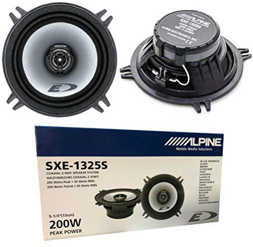 2 Altavoces coaxiales de 2 vías Alpine SXE-1325S 13.00 cm 130 mm 5 con 35 vatios rms y 200 vatios MAX impedancia 4 ohmios, por par