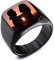 INBLUE Personalisierte Siegelring Gravur Farbbild Benutzerdefiniert Foto für Männer Jungen Frauen Mädchen Memorial Edelstahl-Schmuckpaket mit Ring Größen Einstellen (Schwarze Farbe)