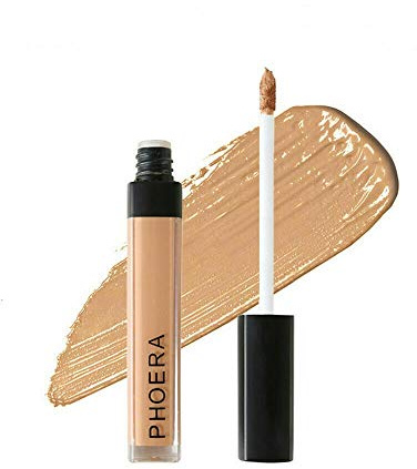 Phoera Full‑Coverage Matte Liquid Concealer – Waterproof, Oil‑Free Camouflage for Dark Circles, Acne Scars & Under‑Eye (105 - Biscuit)