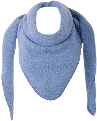 FASHION YOU WANT XXL Schal flauschig schal-tuch damen dicker dreieckstuch groß Wolle UNI Farben kuschelig (jeansblau)