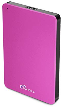 Sonnics 500 GO Rose Disque Dur Externe Portable USB 3.0 Super Rapide Vitesse de Transfert pour Une Utilisation avec Un PC Windows, Mac, Xbox One et PS4