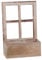 UNUS Ventana decorativa de madera con macetero, marco de ventana en diseño vintage, rectangular... (1 unidad, gris)