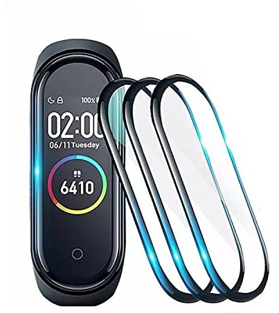 TLING [3 Pack Protector de Pantalla para Xiaomi Mi Band 6/Mi Band 5, [3D Curvado Cobertura] HD Clear Soft Film Protector Pantalla para Xiaomi Mi Band 6/Xiaomi Mi Band 5, Negro