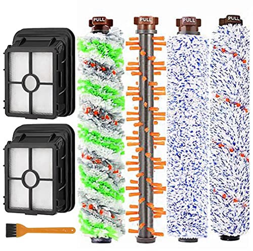 Piezas de repuesto para aspiradora Bissell CrossWave serie 1785 2306 2551, 1785A 2306A, 1 juego de rollos de cepillo para mascotas y superficies múltiples y madera para suelos y alfombras y 2 filtros