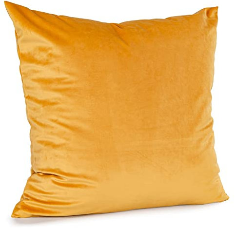 ANRO Kissenbezug Kissenhülle Kissen Deko-Kissen Sofa Kissen Couch Kissen Samt Orange 50x50cm mit Füllung