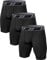 HOPLYNN 3er Pack Herren Kompressionsshorts, Schnelltrocknendes Kompressionshose Laufhose Männer Fußball Radlerhose 3 Schwarz S