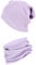 TupTam Mütze und Schal Kinder Set – Weiches Schal Mütze Set Kinder für Herbst und Winter, Farbe: Rippstoff Lila, Größe: 52-56
