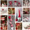 PVC Tischdecke Wichtel Wachstuch Weihnachten· Eckig · Länge & Breite wählbar· abwaschbare Tischdecke • rot Weiss Silber Gold, Größe:90 x 90 cm