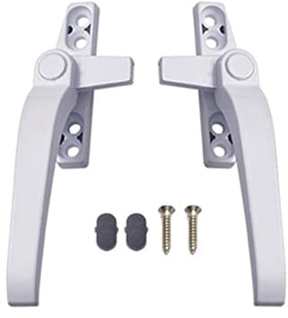 Replacement Window Handles, Right/Left Window Handle, Aluminium Alloy Push Out Window Handle, Window Handle Lever Housing Locking Handle (Left + Right, Silver Grey)