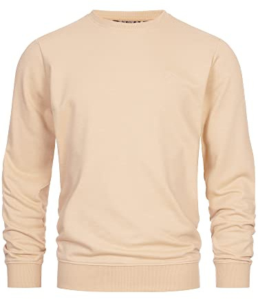 Indicode Herren Holt Sweatshirt aus Baumwollmischung mit RIPP-Bündchen | Bequeme aus Baumwollmix mit Rippbündchen, Freizeitpullover, Basic Pullover, Rundhalspullover für Männer