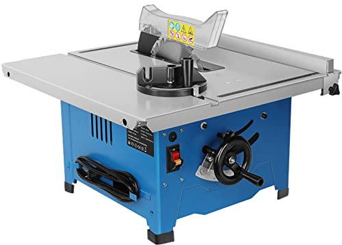 8 Table Saw, Woodworking Hobby Bench Top Saw, Circular Saw for Model Making, Adjustable Cut Depth 54Mm, 45° Angle Cutting, Wood Aluminum Alloy Acrylic Cutting Machine