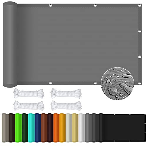 Sonnensegel Rechteckig 2.5 x 3 m Rechteckig Wasserdicht UV Schutz Sonnensegel Garten Sonnenschutz Balkon Mit Ösen Und Kordel für Terrasse, Balkon, Pool und Garten, Hellgrau