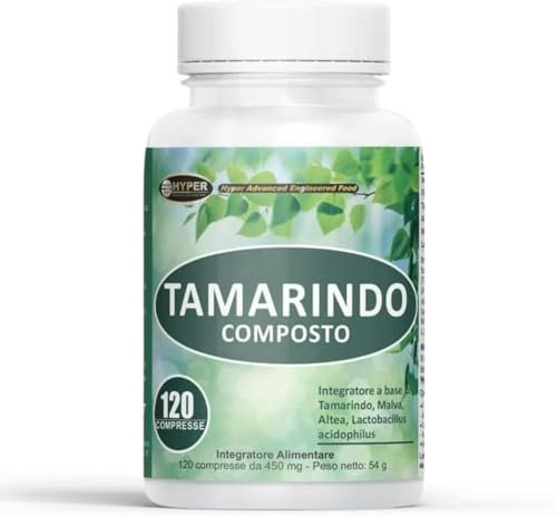 Hyper Tamarindo Composto 120 (CPR) - Lassativo con Malva, Altea, Fibra di Guar e Mannitolo che Regolano Stitichezza e Intestino Pigro - Probiotici per Intestino per Colon con Ingredienti Naturali