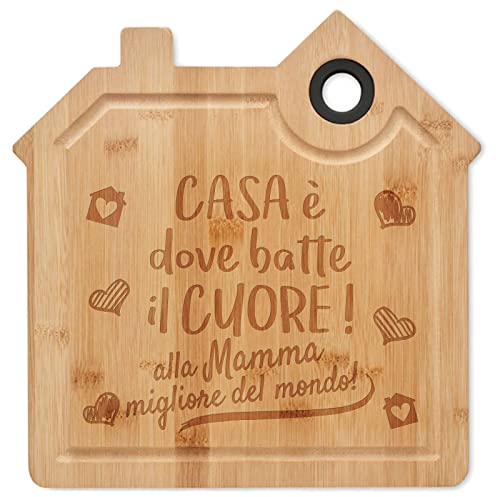 STAMPATEK Tagliere in Bambù per la Festa della Mamma - Incisione 'Alla Mamma Migliore del Mondo' - Idea Regalo Originale