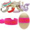 LS-LebenStil Exklusives Statement Armband Quasten besticktes Boho Canvas Webarmband (Good Vibes Neon Pink Orange)