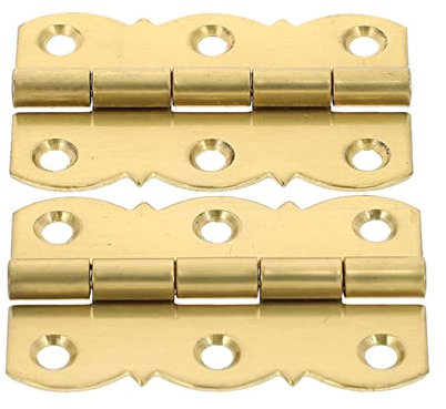 DOITOOL 6pcs Brass Hinges for Music Stands and Folding Tables Multi-Function Cabinet Hinges Smooth Design Easy Installation for Piano Accessories Golden