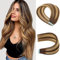 JESSBO Tape in Extensions Echthaar #T4/P4/27 Schokolade Braun Mxied Karamell Blond 40cm 20 Stück Invisible Seidig Gerade Remy echthaar haarverlängerung echthaar invisible tape extensions (50g/Packung)