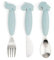 Done by Deer Easy grip Besteck Deer friends Blau - Besteckset mit Löffel, Gabel und Messer - Kinderbesteck mit weiche, rutschfeste Stiele aus Silikon - Süße Taufgeschenke jungen