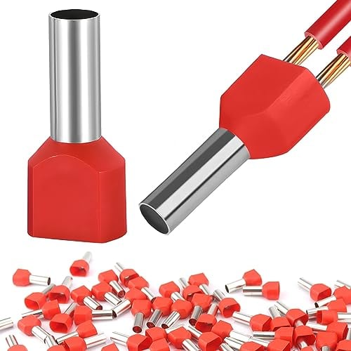 Twin Aderendhülsen 2 x 10,0mm² 150 Stk Zwillingsaderendhülsen Länge 14mm Aderendhülsen Doppelt Zwillingaderendhülsen