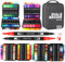GPLMQ Rotuladores Lettering 144 Colores, Punta Pincel,Doble Punta Fina, Regalo para Niños y Adultos, Mandalas, Graffiti, Caligrafía, Dibujar, Acuarelables Profesionales