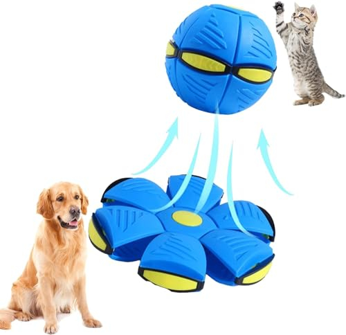 FIBOUND Bola Mágica de Ovni, Bola Mágica de Deformación, Bola de Platillo Volador, Bola Mágica Voladora, UFO Magic Ball Juguete, Bola Mágica Voladora, para Familiares Juguetes para Mascotas(Azul)