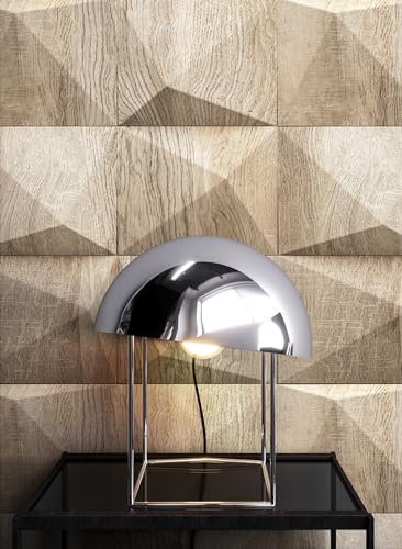 Newroom Tapete Beige Vlies Holzoptik - Rustikal Modern 3D Relief Holzwand für Wohnzimmer Schlafzimmer