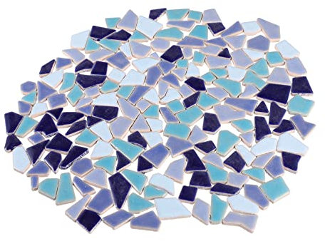 SEWOART Mosaikfliesen zum Basteln, Großpackung, 200 g, DIY-Mosaik-Sortiment, bunte Keramik-Mosaik, unregelmäßige Fliesen für Heimdekoration, Basteln, Mosaikfliesen