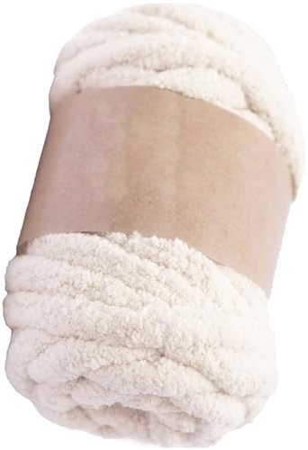 Klobiges Garn für Häkeln 250 g Strick -Chenille -Garn weiches dickes Garn DIY Flauschige klobige Wolle für Decken Pullover Schals beige beige