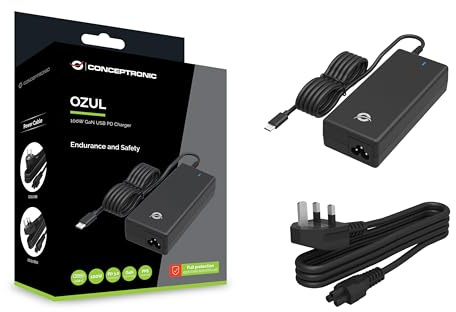 CONCEPTRONIC OZUL03BUK 100-W-GaN-Desktop-USB-PD-Ladegerät, integriertes USB-C-Kabel