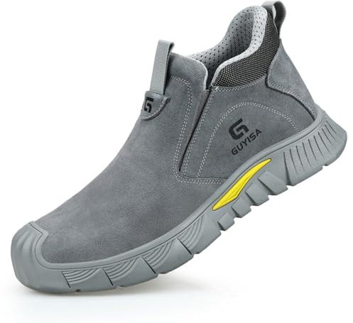 ZCBYBT Chaussures De Sécurité De Soudeur Chaussures De Travail Indestructibles en Acier, pour Site De Construction De Soudage,Gris,45 EU