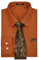 HISDERN Men's Brown Dress Shirt and Tie Set Regular Fit Formal Business Shirts Long Sleeve Casual for Office Wedding L