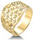 Amaxer Blume des Lebens Ring für Damen, Mandala, heilige Geometrie, trendig, Edelstahl, ausgehöhlt, Statement-Band, Fingerring (Gold, 21mm)