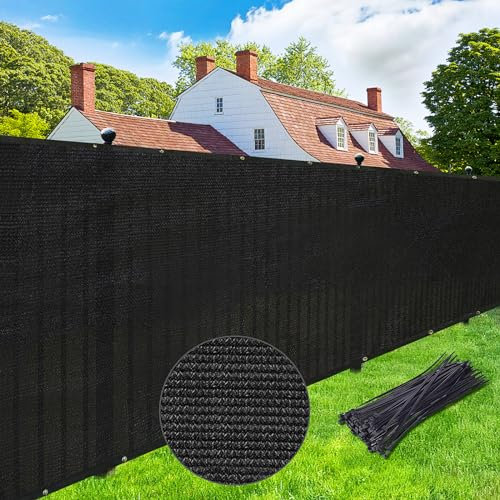 Upgrade Clôture brise-vue commerciale de 2,4 x 15,2 m avec œillets en laiton très résistante, parfaite pour l'extérieur, la cour noire, personnalisable