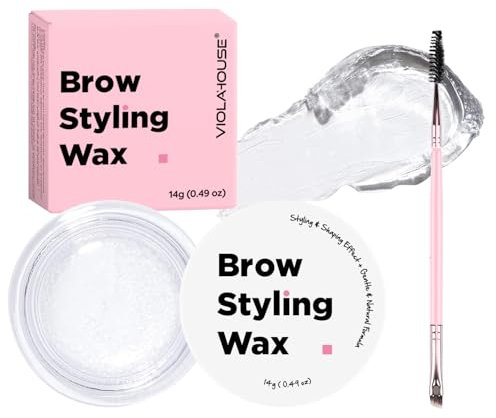 VIOLA HOUSE Cera per lo styling delle sopracciglia, sapone per sopracciglia, gel impermeabile a lunga durata per sopracciglia, kit di sapone per sopracciglia piumose 4D con pennello-0.49 oz.