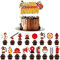KOBOKO 18 Stück Feuerwehr Tortendeko Geburtstag, Feuerwehr Deko Kindergeburtstag, Tortendeko Feuerwehr, Fire Truck Cupcake Toppers, Geeignet für Mottopartys, Kindergeburtstage, Kuchendekorationen