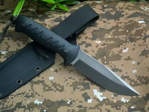 Generisch TEERMA L9 - Integriertes geschmiedetes gerades Messer im Freien mit fester Klinge, Überlebensmesser, Perfektes Bushcraft Messer Outdoor,Jagdmesser.