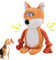 SHOKUTO Dog Toy for Puppy Small Medium Large Breeds, Squeaky Plush Fox With Rope Legs, Interactive Tug Toy for Boredom, Durable Stuffed Toy, Birthday Gift