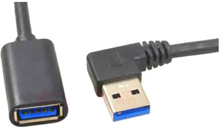 Bolwins D86S USB 3.0 Verlängerungskabel 30cm – 90° Abgewinkelt Rechts – Winkelstecker Adapter für PC, Laptop, Drucker, Festplatte – 90 Grad USB 3.0 Stecker auf Buchse – High Speed Datenübertragung