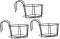 CIYODO Lot De 3 Supports De Fleurs Ronds Noirs En Fer Forgé À Suspendre Pour Balcon Arrosage Facile Au Sol