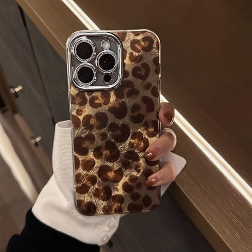 PAIXIKYZ Case Compatible with iPhone 14 Pro, Retro Spicy Leopard Print Phone Case with Lens Film