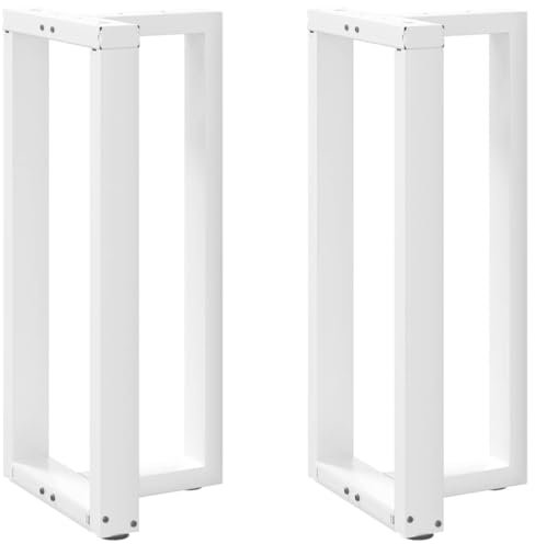 vidaXL Pieds de table de bar forme de T 2 pcs blanc 40x35x(90-91) cm, pied de table, pied de table en métal, pied de meuble, pied de table de meuble