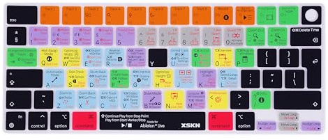XSKN Ableton Live Shortcuts EU Version Silicone Keyboard Skin Cover for Since 2021 MacBook Air MacBook Pro 13.6 15.3 14.2 16.2 inch with Apple M1 M2 M3 M4 Chip with Touch ID