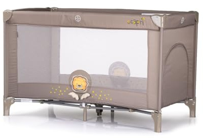 Chipolino Reisebett Capri, seitlicher Eingang, Tragetasche, große Seitentasche beige orange