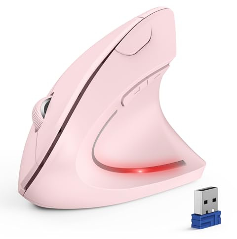 TECKNET Ergonomische Maus, Kabellose Bluetooth Vertikale Maus(BT 5.0+BT 3.0+2.4G), 6 Einstellstufen bis 4800 DPI, Optisch Leise Wireless Mouse für Laptop/PC/Mac/Tablet/iPad(Win/Android/iOS), 6 Tasten