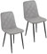 Baroni Home Lot de 2 Chaises Modernes avec Revêtement en Velours et Pieds en Fer Noir, Fauteuil pour Salon, Chambre, Salle à Manger, 52x44x85 cm, Gris