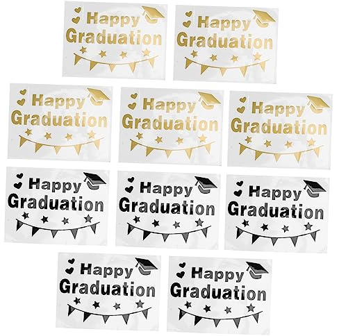 YARNOW 10 Stück Graduierungs-Ballon-Aufkleber dekorative Abziehbilder Ballonkleister selber Machen Ballon Paster Party-Ballon-Aufkleber Ballon-Aufkleber- Party-Aufkleber PVC