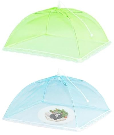 JJiaoLinin Cubierta Protectora Alimentos Fresca, 2PCS Campanas Plegables para Comida, Protección contra Moscas, para Comida, Fruta, Exteriores Fiestas, Barbacoa, Picnic