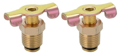 Sharplace 2X 1/4 '' 'NPT Brass Air Compressor Tank Drain Valve Tube Spare Parts Gold