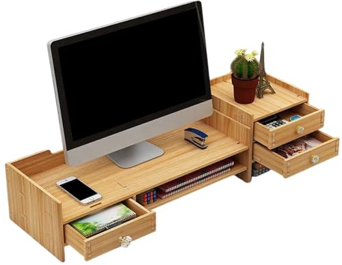 baabeash Bildschirmerhöhung für Monitor – Halterung für Desktop-Monitor, Organizer mit Eitelkeit für PC, Druck, tragbar, Tastatur, Schreibwaren, Büro
